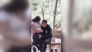 تحرش في الجنينة مصري مع شرموطة هايجه